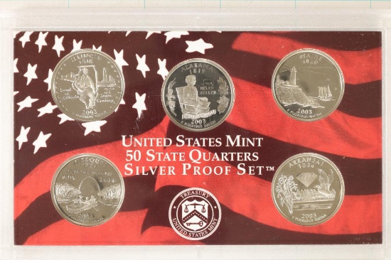 2003 SILVER US 50 STATE QUARTERS PROOF SET NO BOX