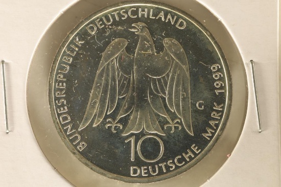 1999-G GERMAN PF SILVER 10 MARK .461 OZ. ASW