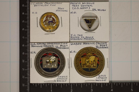 4-US MILITARY TOKENS: US NAVAL CONSTRUCTION,