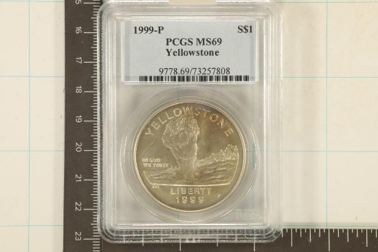 1999-P US SILVER DOLLAR YELLOWSTONE PCGS MS69