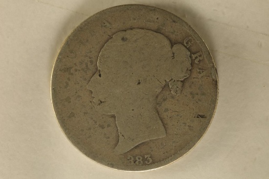 1883 GREAT BRITAIN SILVER HALF CROWN .4205 OZ. ASW