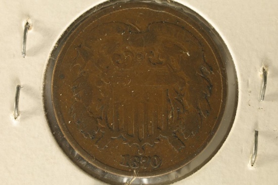 (SEMI-KEY) 1870 US TWO CENT PIECE