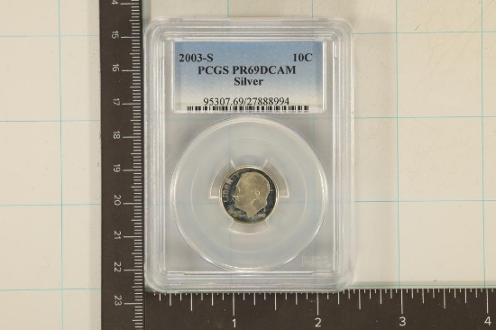 2003-S SILVER ROOSEVELT DIME PCGS PR69 DCAM