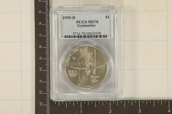 1995-D GYMNASTICS US SILVER DOLLAR PCGS MS70