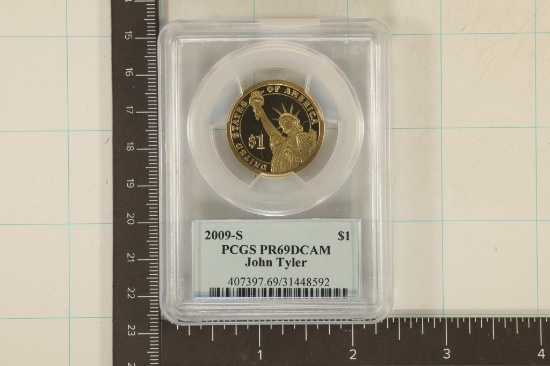 2009-S JOHN TYLER PRESIDENTIAL DOLLAR PCGS PR69