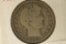 1907-D SILVER BARBER HALF DOLLAR VERY GOOD