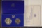 1986 US 2 COIN COMMEMORATIVE COIN SET WITH CERT.