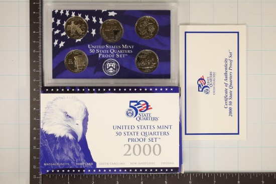 2000 US 50 STATE QUARTERS PROOF SET WITH BOX &