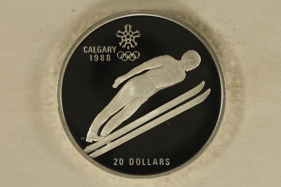 1987 CANADA $20 SILVER PROOF CALGARY 1988