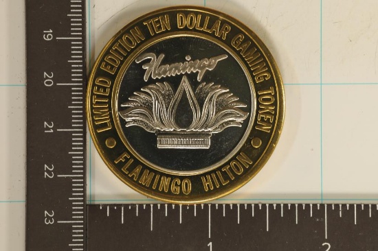 CASINO $10 SILVER TOKEN (UNC) FLAMINGO HILTON,
