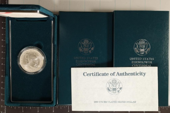 1990-W UNC EISENHOWER US SILVER DOLLAR WITH