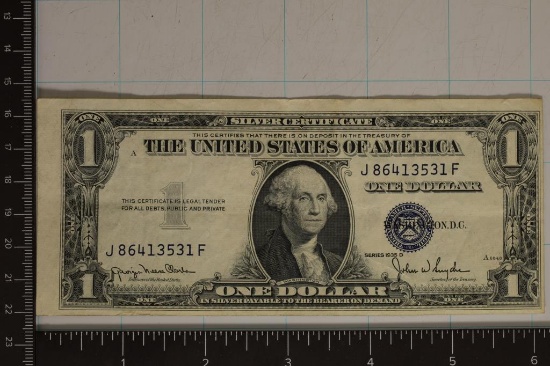 MISCUT RIGHT EDGE 1935-D US $1 SILVER CERTIFICATE