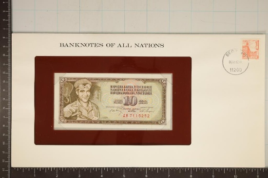 1968 YOGOSLAVIA CRISP UNC 10 DINARA BANK NOTES OF