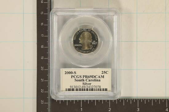 2000-S SILVER SOUTH CAROLINA QUARTER PCGS PR69