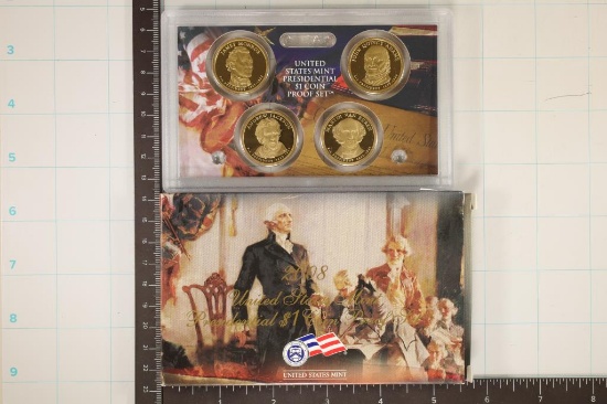 2008 PRESIDENTIAL DOLLAR 4 COIN PF SET WITH BOX
