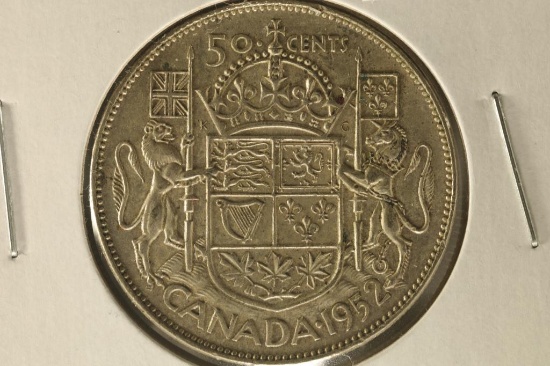1952 CANADA SILVER 50 CENTS .3000 OZ. ASW