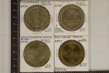 4-$1 METAL CASINO TOKENS: 1994 FITZGERALDS CASINO