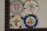 4-$1 PLASTIC CASINO GAMING CHIPS: ORMSBY HOUSE,