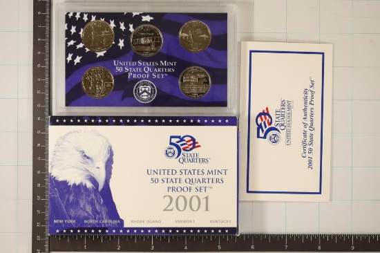 2001N US 50 STATE QUARTERS PROOF SET WITH BOX AND
