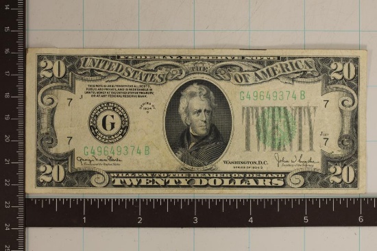 1934-D US $20 FRN GREEN SEAL