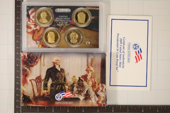 2009 US PRESIDENTIAL DOLLAR 4 COIN PF SET WITH BOX