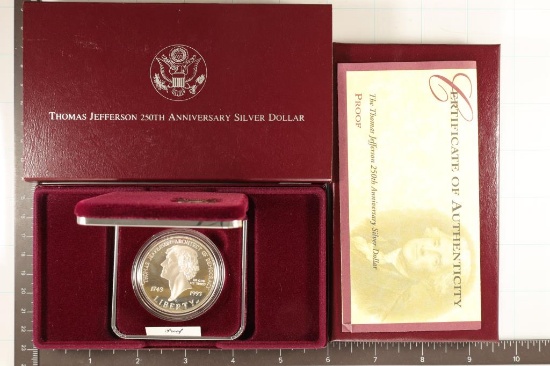 1993-S US PF SILVER DOLLAR THOMAS JEFFERSON