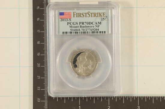 2013-S MT. RUSHMORE N.P. QUARTER PCGS PR70 DCAM