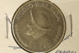 ERROR 1966 PANAMA SILVER 1/2 BALBOA .1479 OZ. ASW