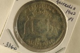 1942 AUSTRALIA SILVER FLORIN .3360 OZ. ASW