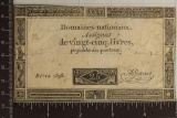 1793 FRANCE 25 LIVRES ASSIGNAT NOTE HOLES PRESENT