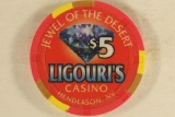 $5 CASINO GAMING TOKEN LIGOURI'S CASINO HENDERSON
