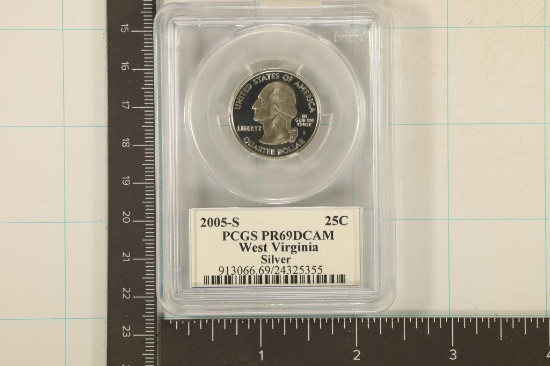 2005-S SILVER WEST VIRGINIA QUARTER PCGS PR69 DCAM