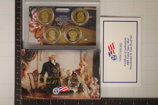 2008 US PRESIDENTIAL DOLLAR 4 COIN PF SET WITH BOX