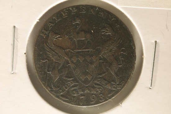 1793 CONDER TOKEN. THEY R MOSTLY 18TH CENTURY