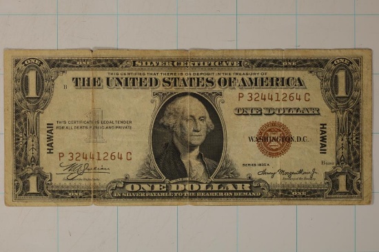 1935-A HAWAIIAN OVERPRINT US $1 SILVER CERTIFICATE