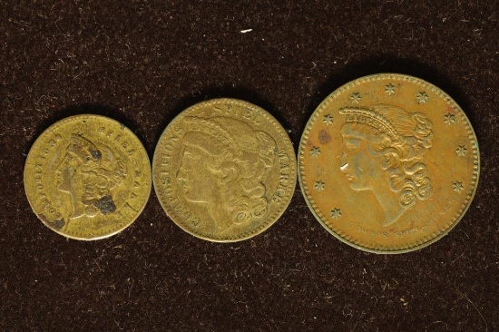 3-1800'S GERMAN SPIEL-MARKE TOKENS: USED TO TEACH