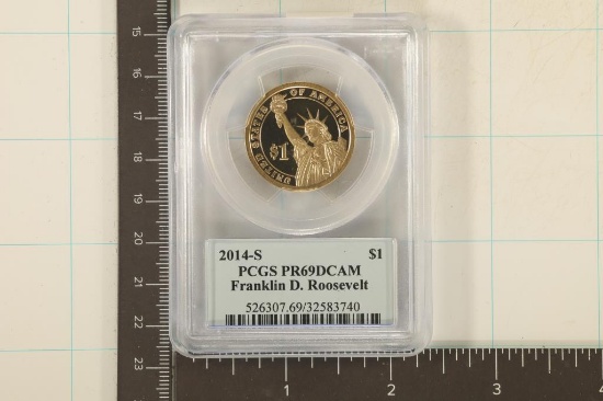 2014-S US FRANKLIN D. ROOSEVELT $1 PCGS PR69 DCAM