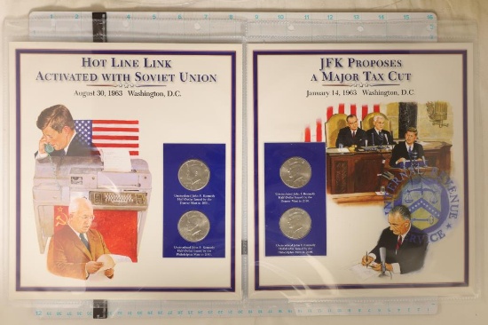 2001-P & D AND 2010-P & D UNC KENNEDY HALF DOLLARS