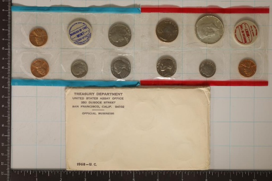 1968 US MINT SET (UNC) P/D/S (WITH ENVELOPE)