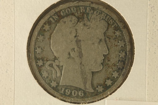 1906 SILVER BARBER HALF DOLLAR