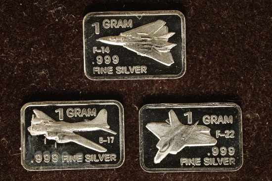 3-1 GRAM .999 FINE SILVER PF MILITARY AIRCRAFT
