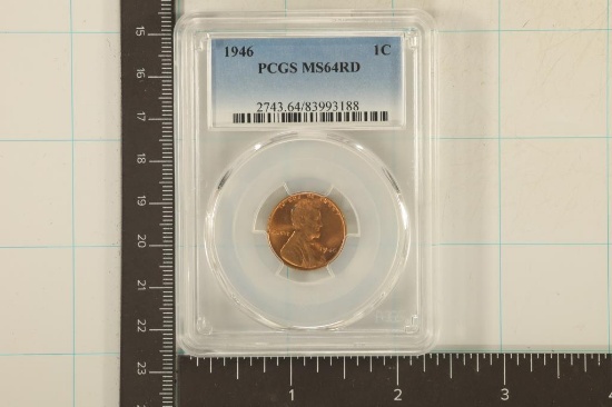 1946 LINCOLN WHEAT CENT PCGS MS64RD