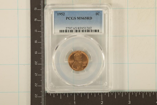 1952 LINCOLN WHEAT CENT PCGS MS65RD