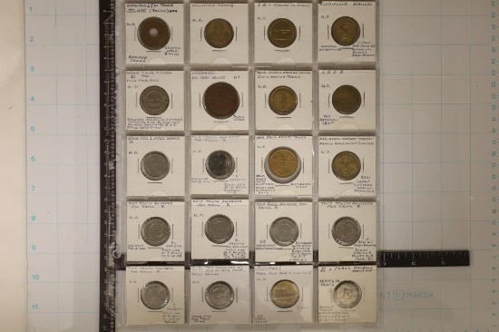 20 ASSORTED METAL ARCADE TOKENS: FREEDOM,