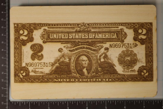 WOOD ENGRAVED CURRENCY GIFT BOX WITH SLIDE OUT