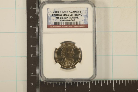 ERROR 2007-P US JOHN ADAMS PARTIAL EDGE LETTERING