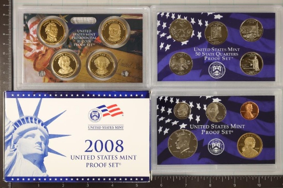 2008 US PROOF SET (WITH BOX) 14 PIECES &
