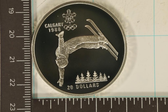 1986 CANADA SILVER PF $20 CALGARY OLYMPICS