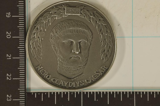 1.28 TROY OZ. STERLING SILVER CAESAR'S MEDAL