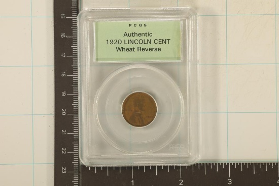 1920 LINCOLN WHEAT CENT PCGS AUTHENTIC